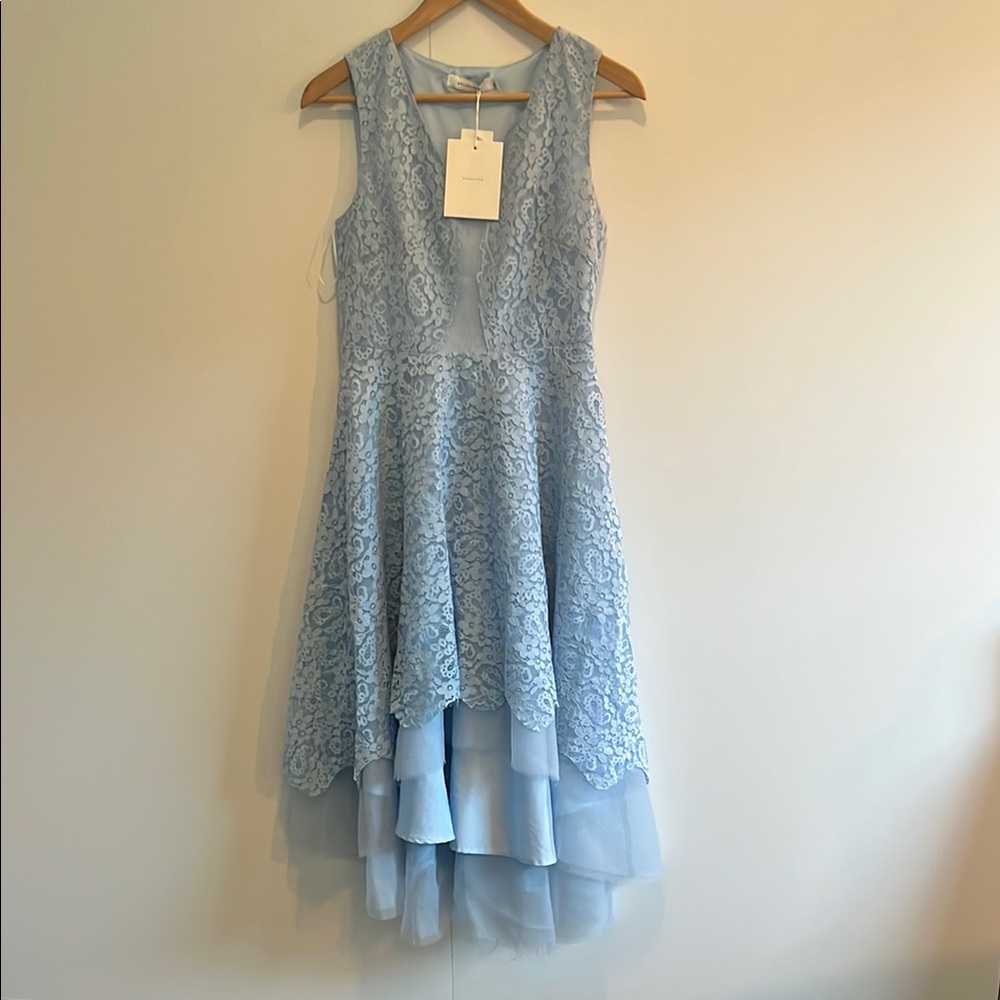 Avantlook Sky Blue Satin Dress